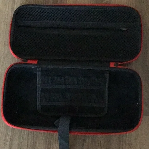 BlackHandheld Console with Ergonomic Design and LED Indicators and case